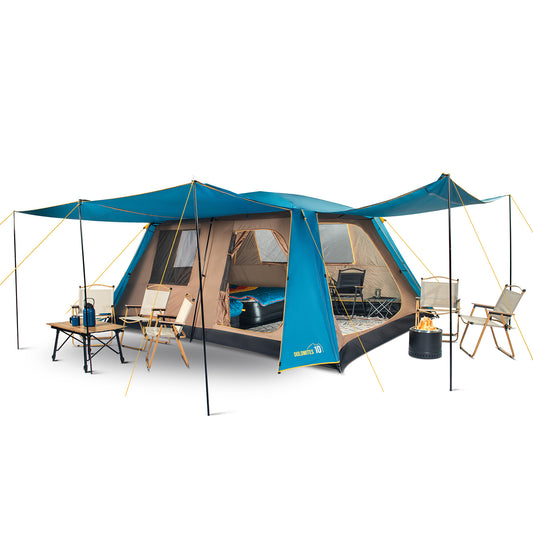 Carpa Camping Dolomites 10, 10 personas techo largo 3000 mm doble toldo