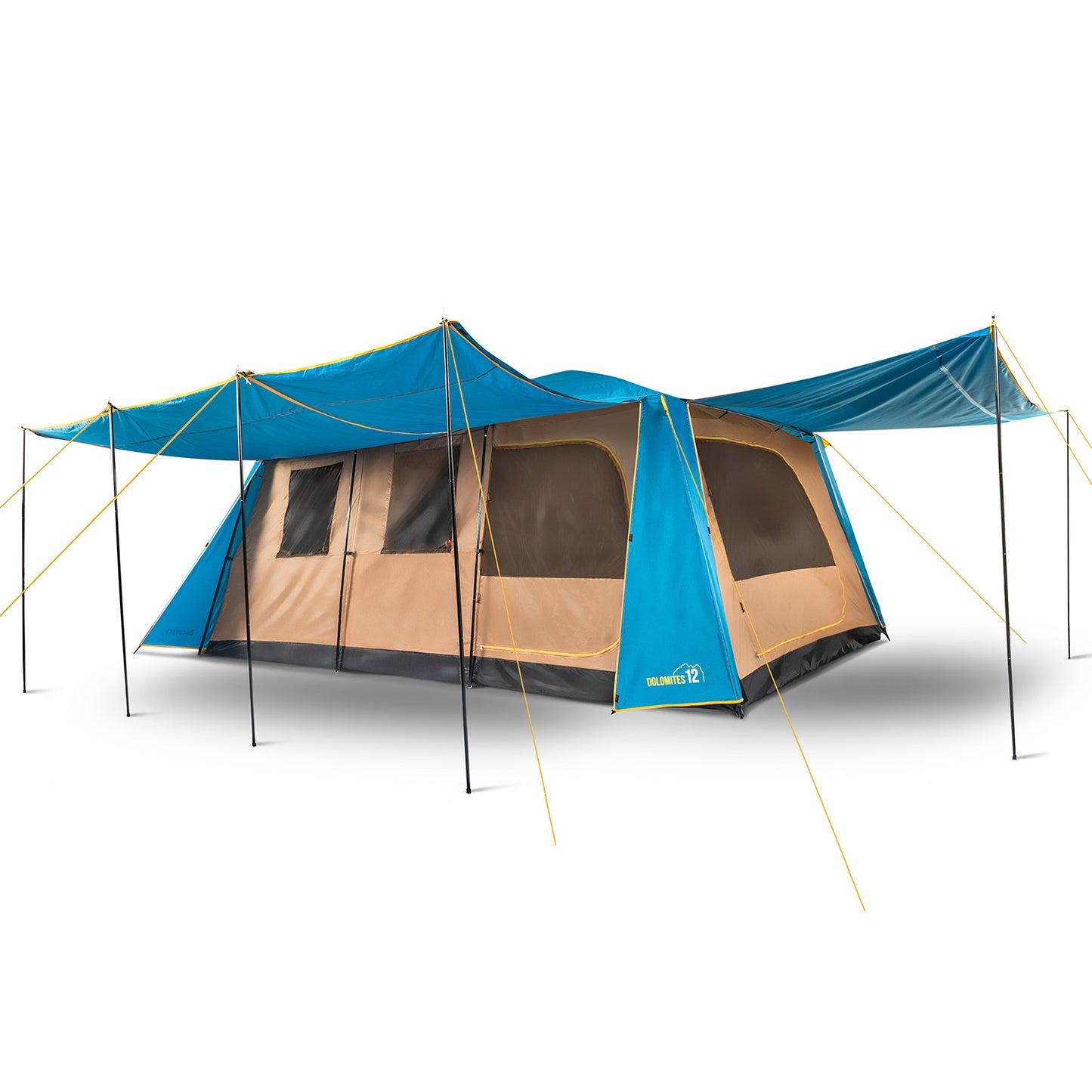 Carpa Camping Dolomites 12, 12 personas techo largo 3000 mm doble toldo