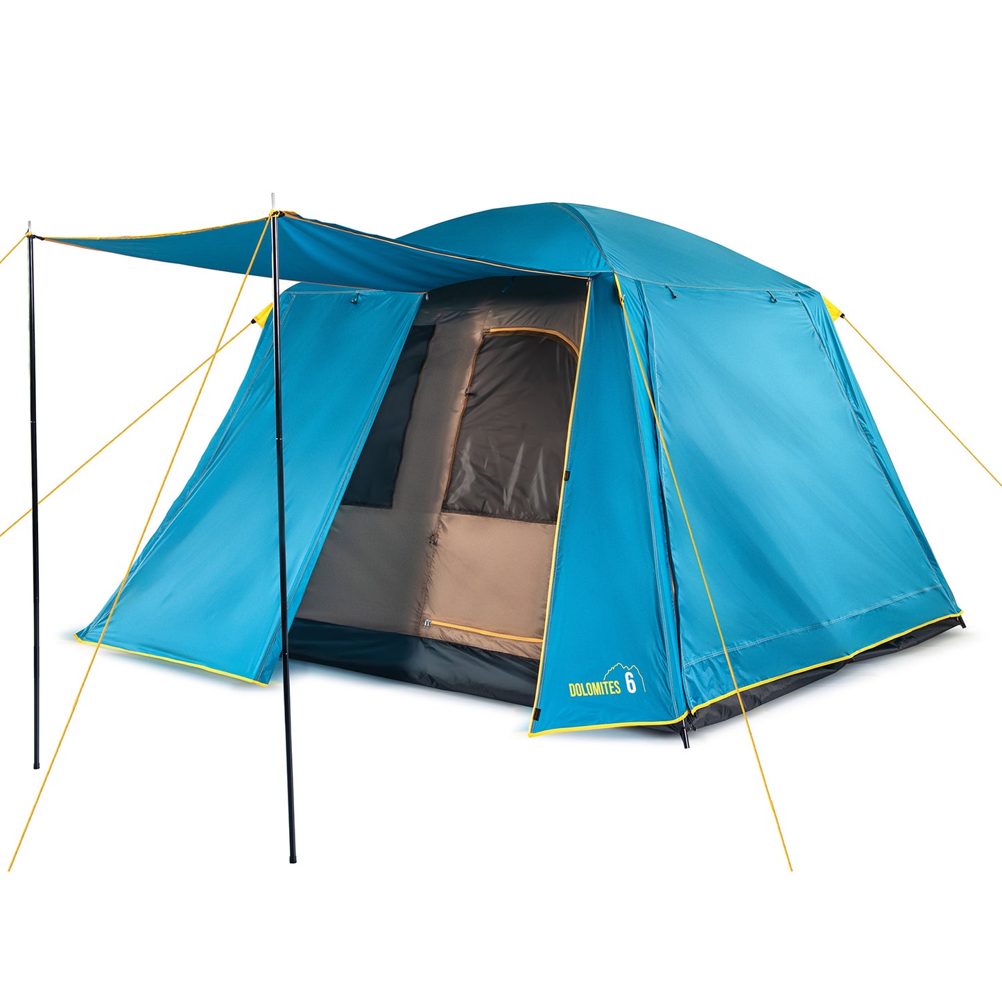Carpa Camping Dolomites 6, 6 personas techo largo 3000 mm doble toldo