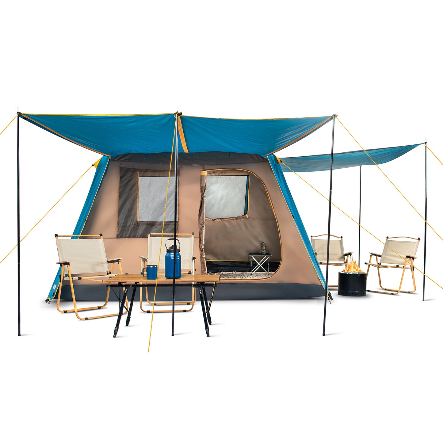 Carpa Camping Dolomites 6, 6 personas techo largo 3000 mm doble toldo