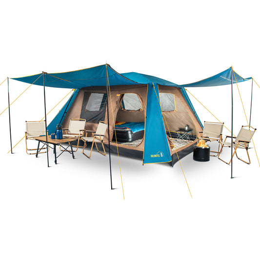Carpa Camping Dolomites 8, 8 personas techo largo 3000 mm doble toldo