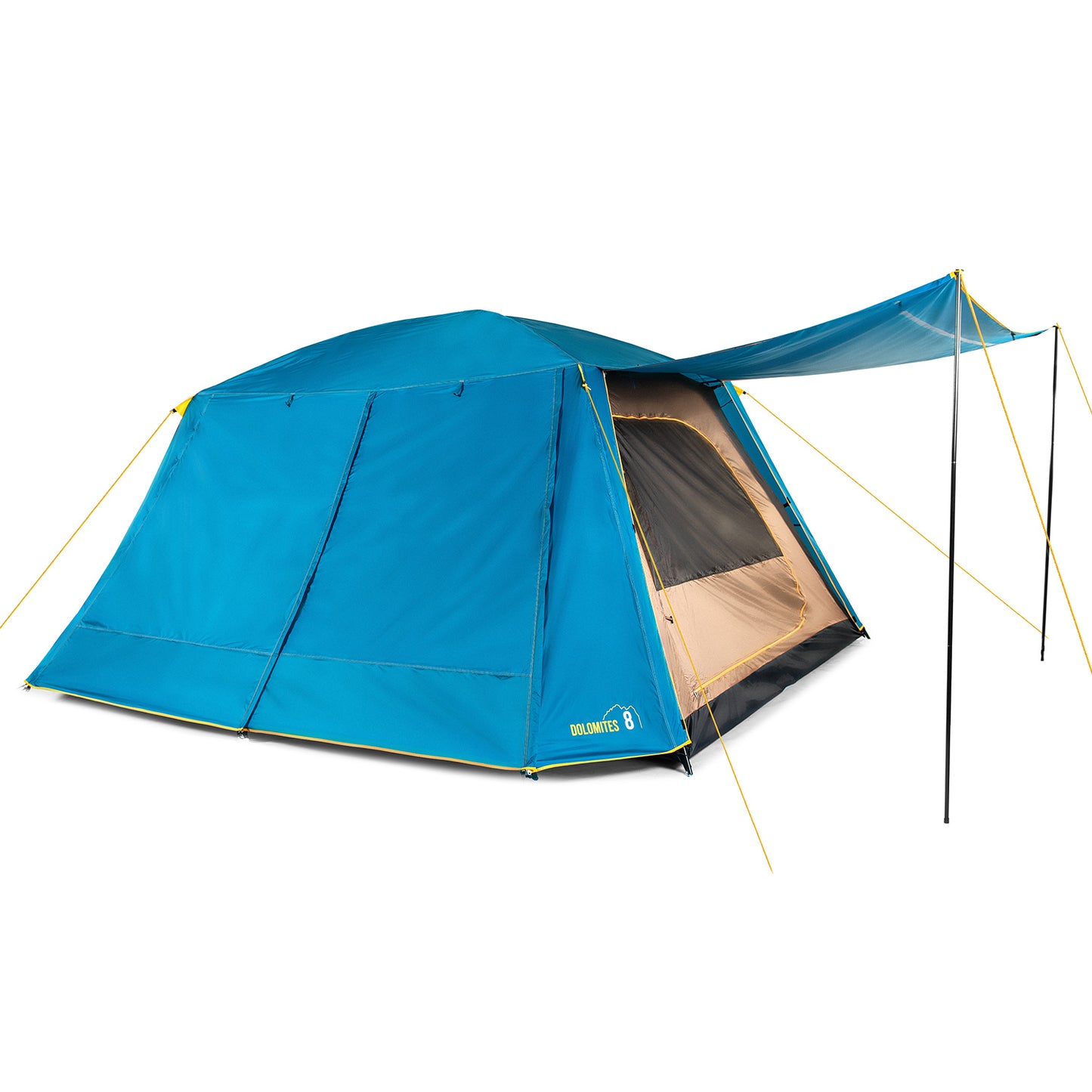 Carpa Camping Dolomites 8, 8 personas techo largo 3000 mm doble toldo