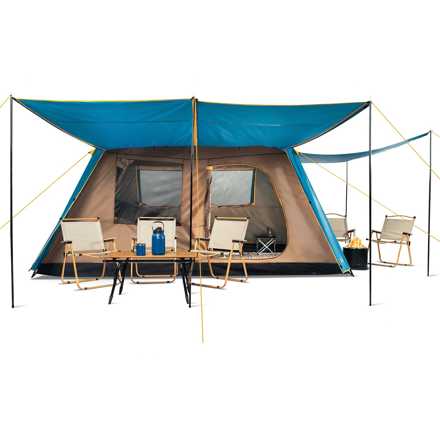 Carpa Camping Dolomites 8, 8 personas techo largo 3000 mm doble toldo