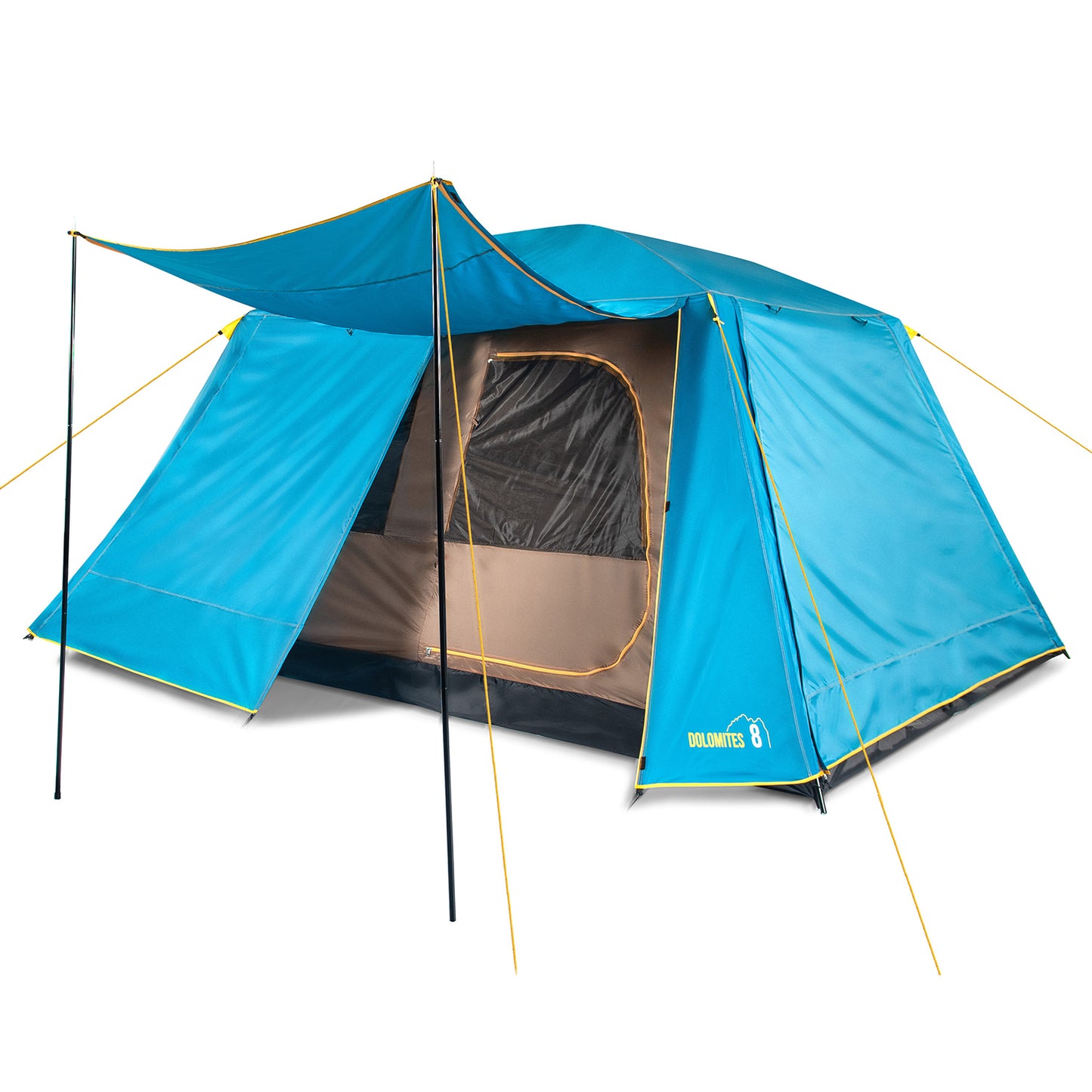 Carpa Camping Dolomites 8, 8 personas techo largo 3000 mm doble toldo