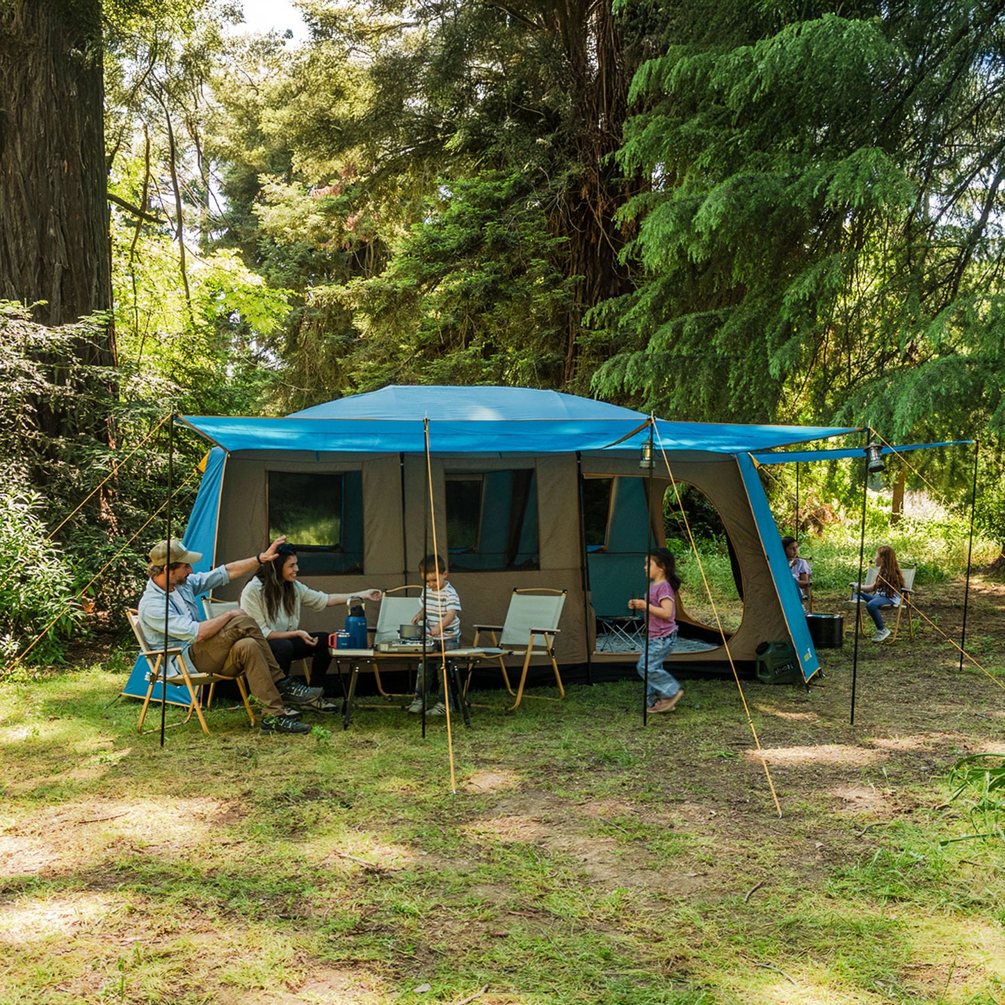 Carpa Camping Dolomites 12, 12 personas techo largo 3000 mm doble toldo