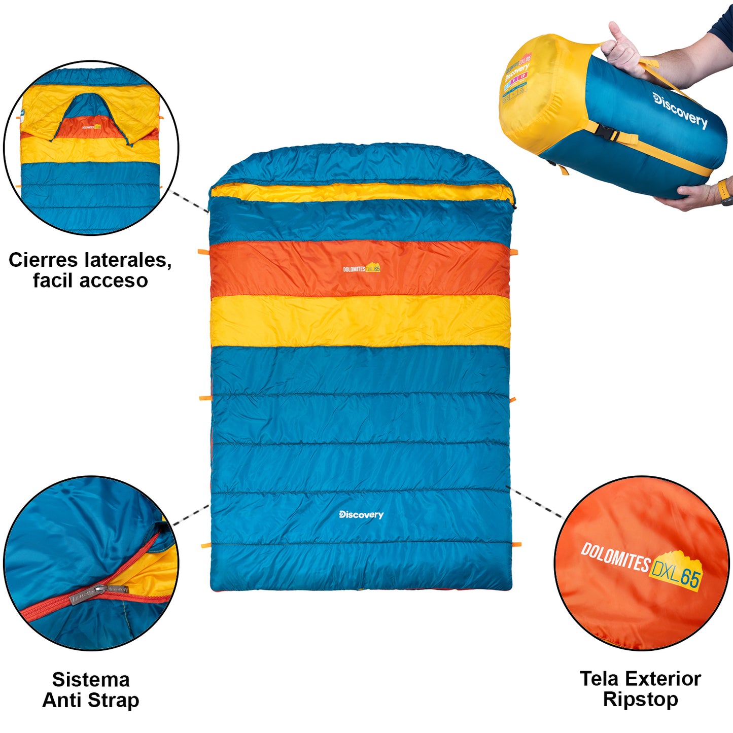 Saco de Dormir Doble Dolomites DXL65 Discovery -6º a 12º