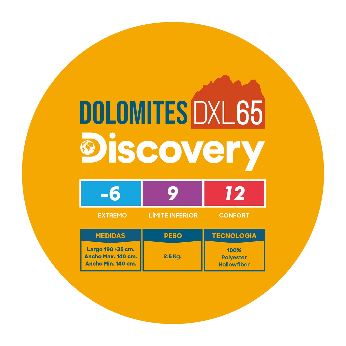 Saco de Dormir Doble Dolomites DXL65 Discovery -6º a 12º