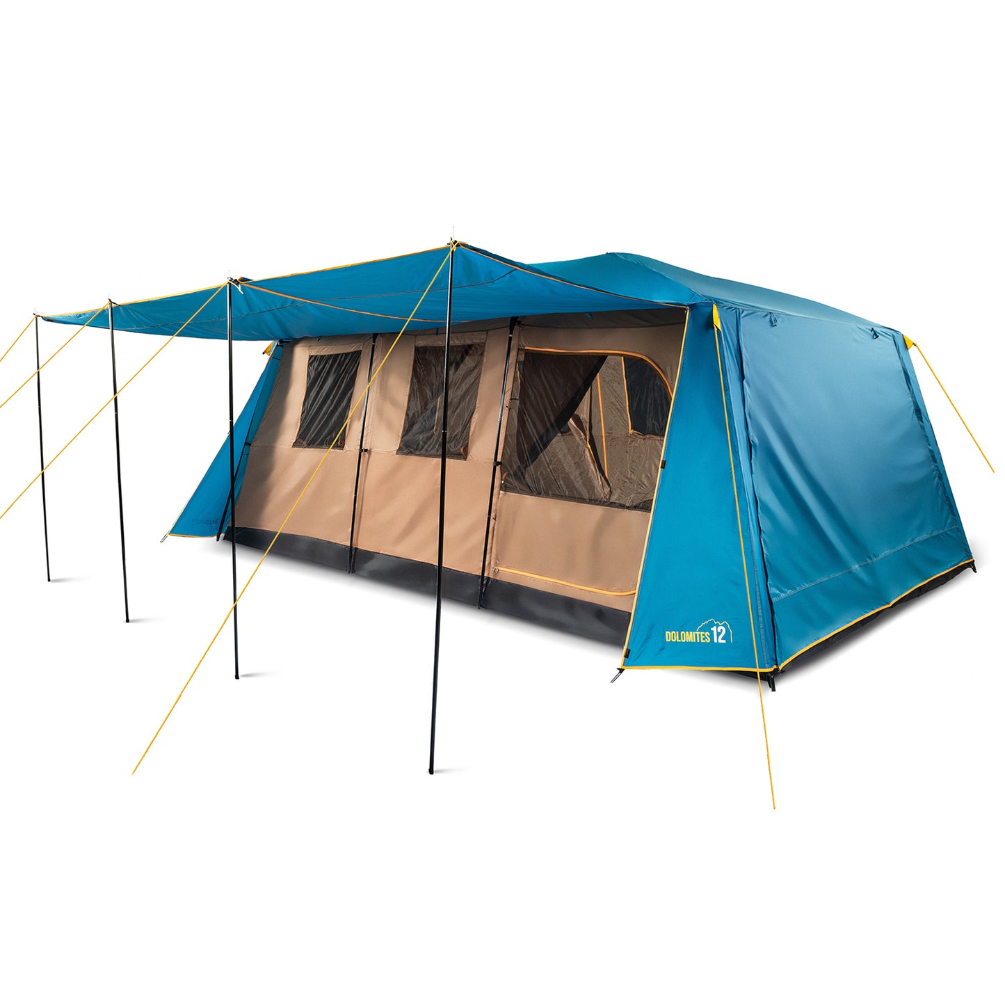 Carpa Camping Dolomites 12, 12 personas techo largo 3000 mm doble toldo