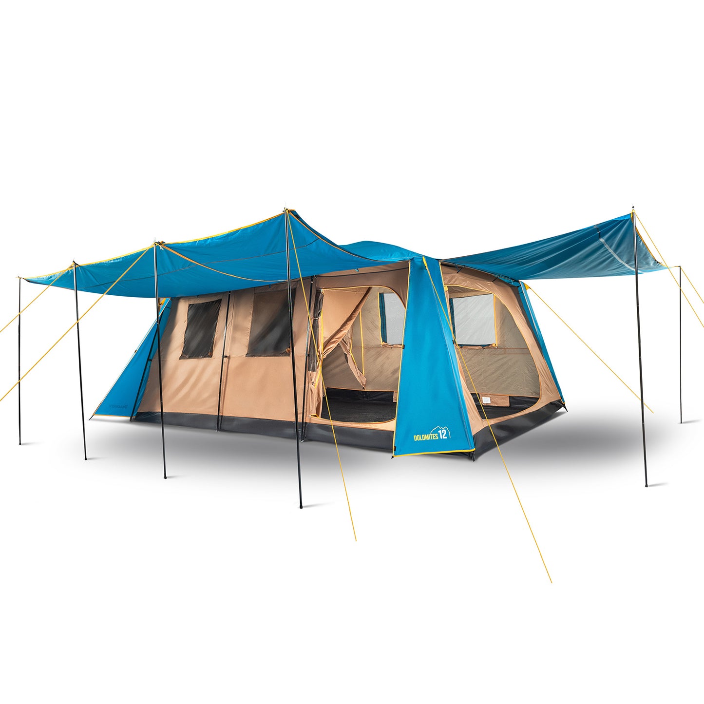 Carpa Camping Dolomites 12, 12 personas techo largo 3000 mm doble toldo