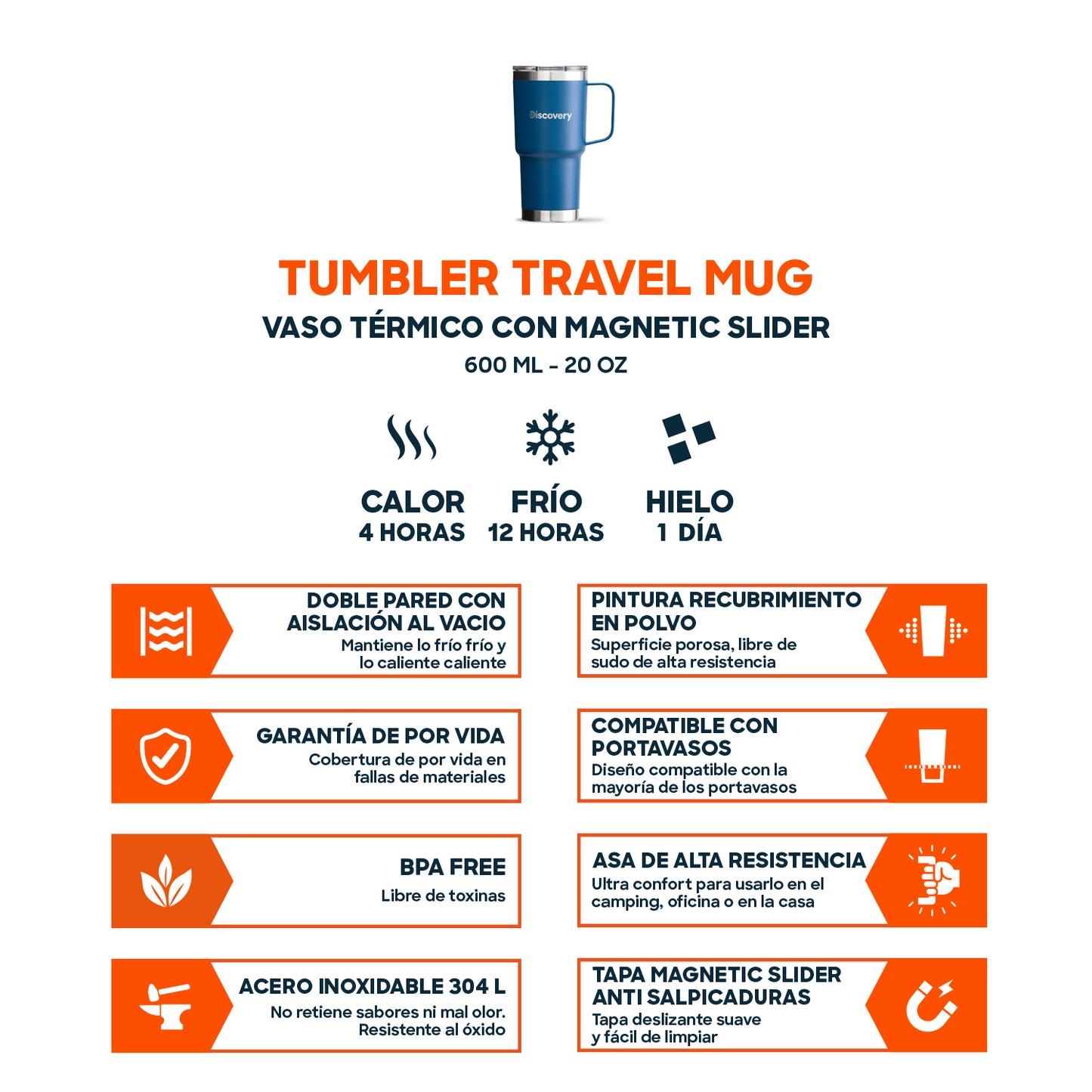 Vaso Térmico Tapa Magnetic Slider 600 Ml (MUG)