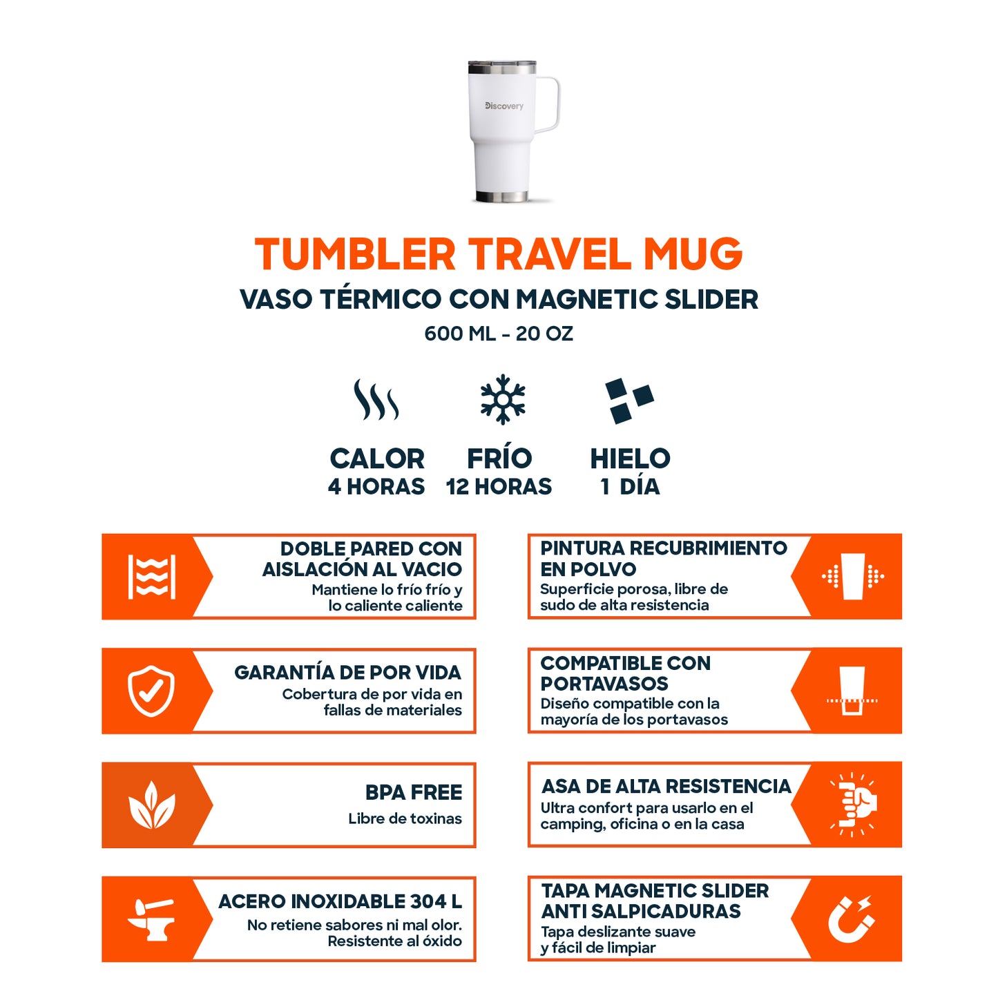 Vaso Térmico Tapa Magnetic Slider 600 Ml (MUG)
