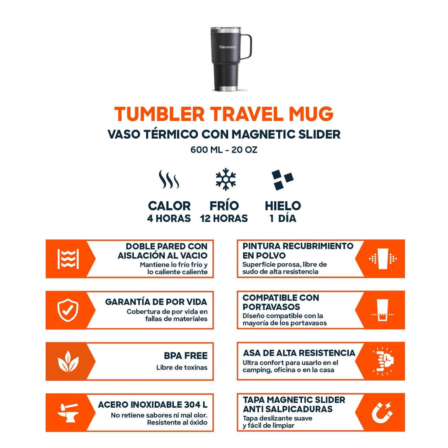 Vaso Térmico Tapa Magnetic Slider 600 Ml (MUG)