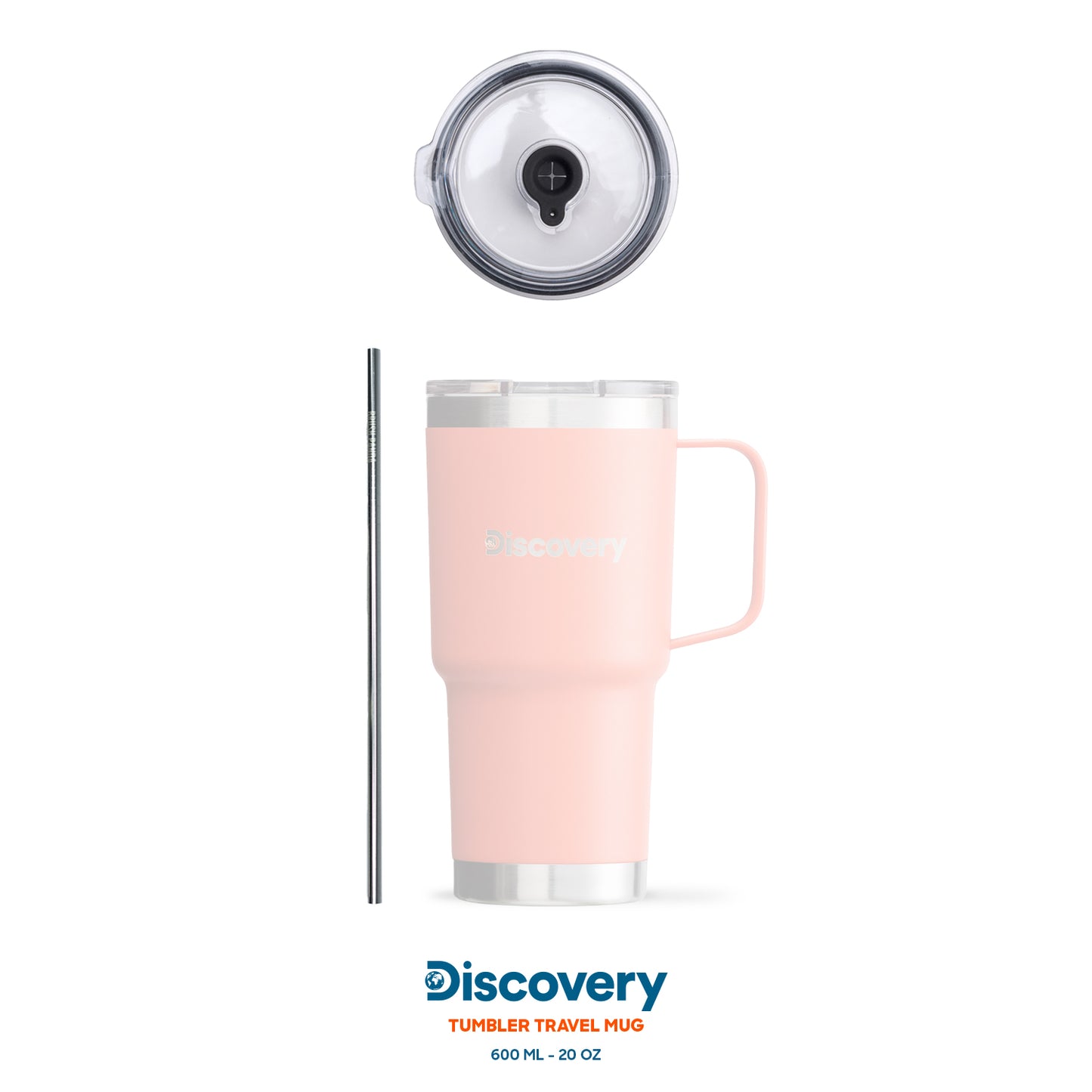 Tapa Vaso Térmico 600 ML + Bombilla Metálica