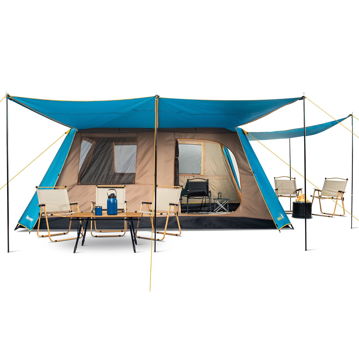Carpa Camping Dolomites 10, 10 personas techo largo 3000 mm doble toldo