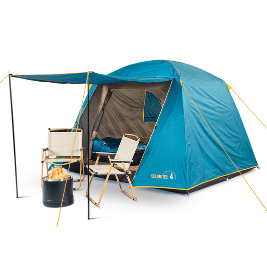 Carpa Camping Dolomites 4, 4 personas techo largo 3000 mm doble toldo