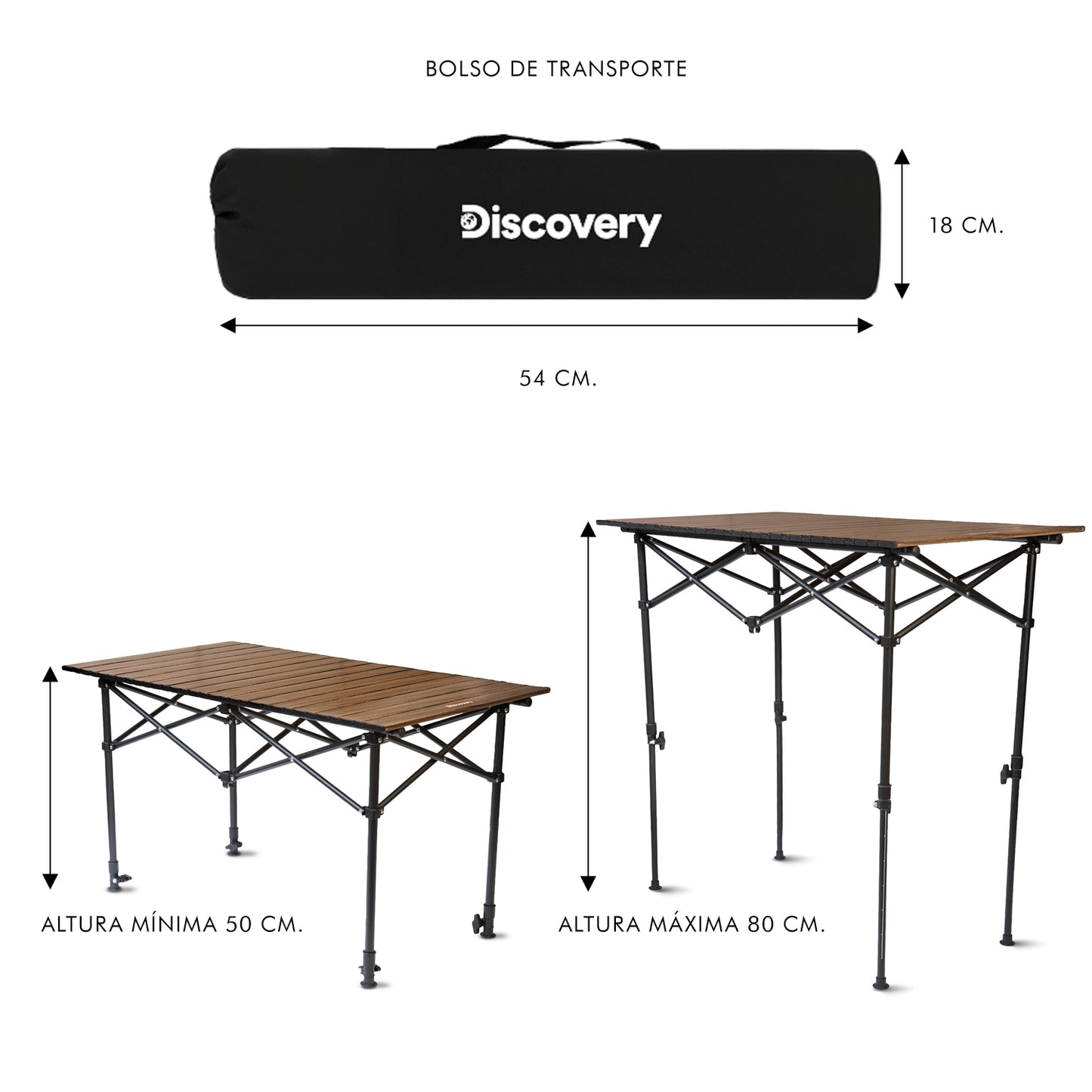 Mesa Camping Plegable Altura Ajustable