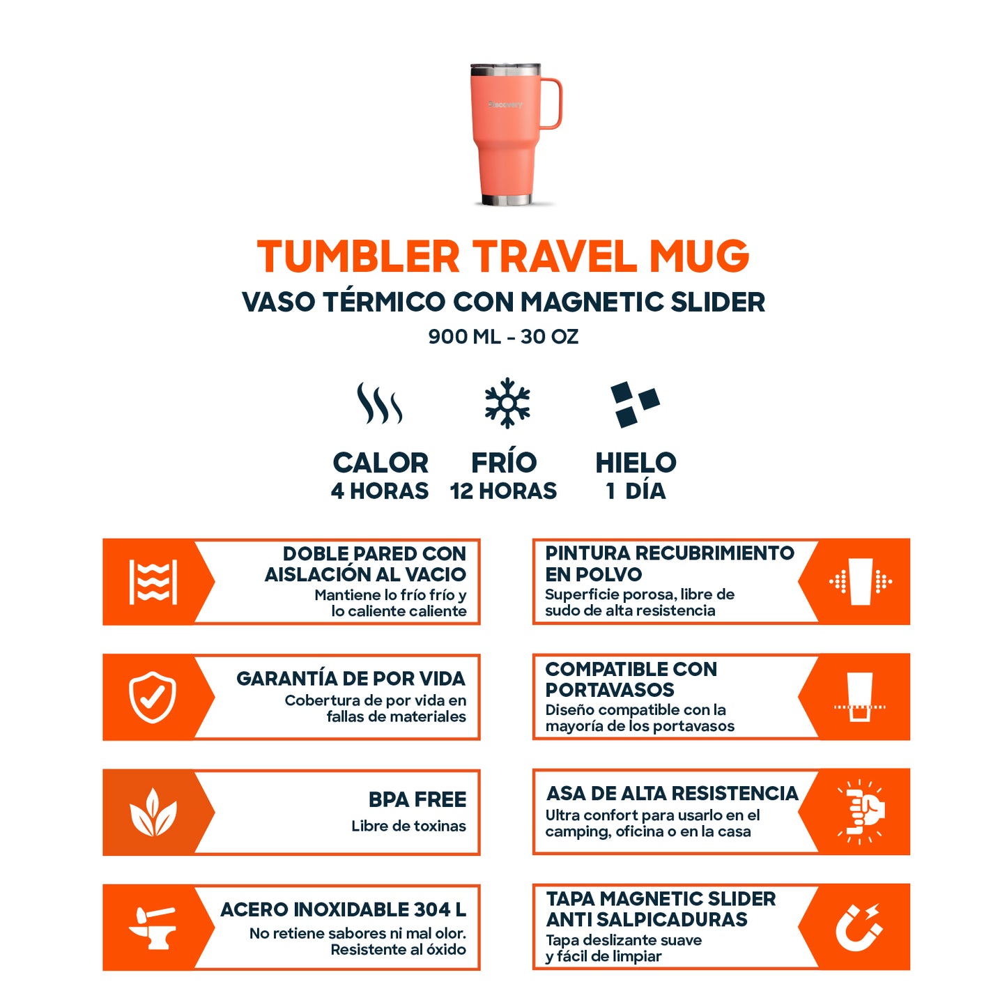 Vaso Térmico Tapa Magnetic Slider 900 ml (MUG)