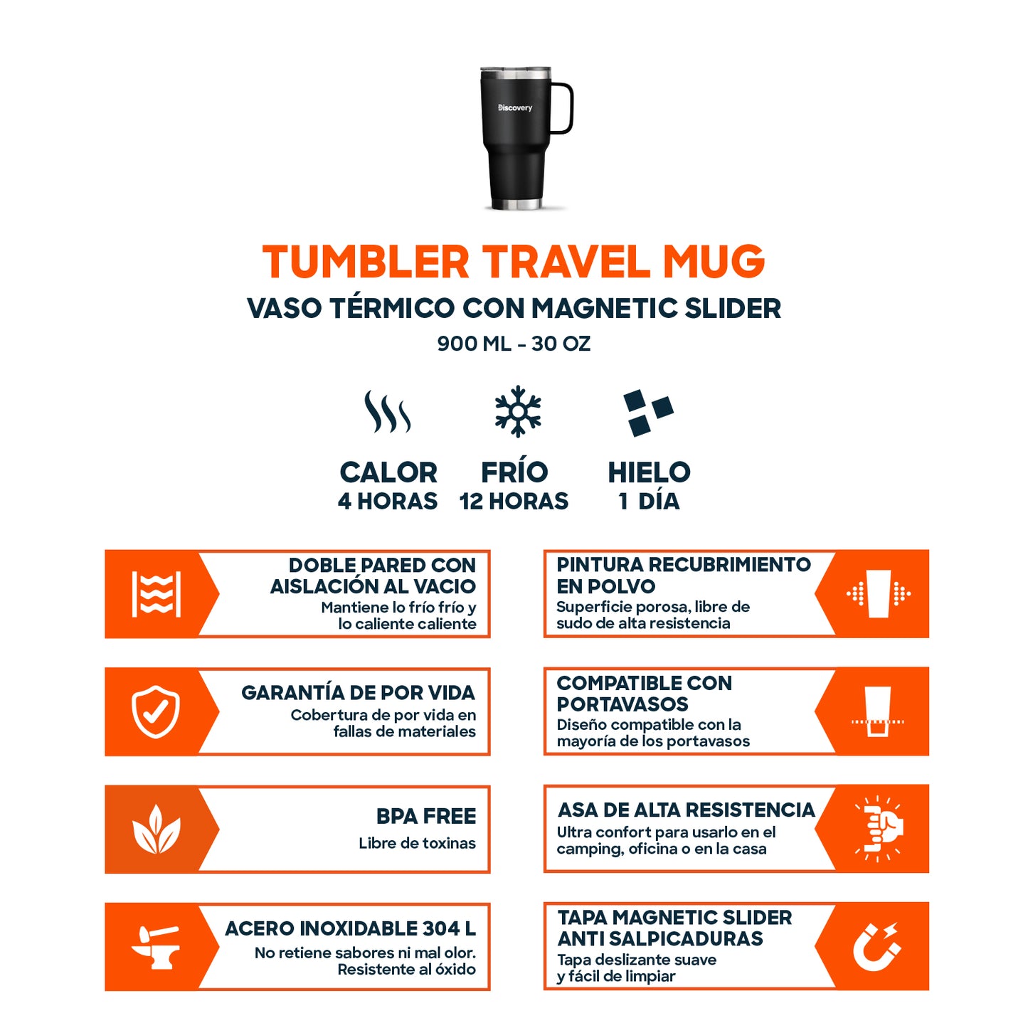 Vaso Térmico Tapa Magnetic Slider 900 ml (MUG)