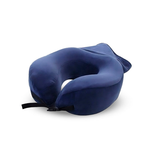 Cojin Cervical Y Almohada Con Memory Foam 2 En 1 Azul