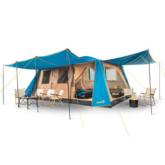 Carpa Camping Dolomites 12, 12 personas techo largo 3000 mm doble toldo